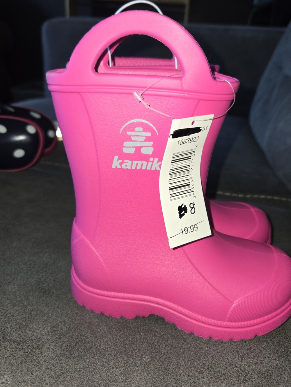 Kamik Bright Pink Kids Rain & Snow Boots with Easy Handles